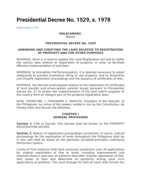 Presidential Decree No. 1563, s. 1978 .